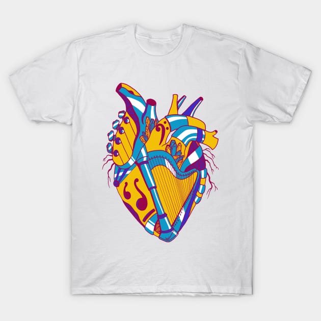 Triad No 2 Musical Heart T-Shirt by kenallouis